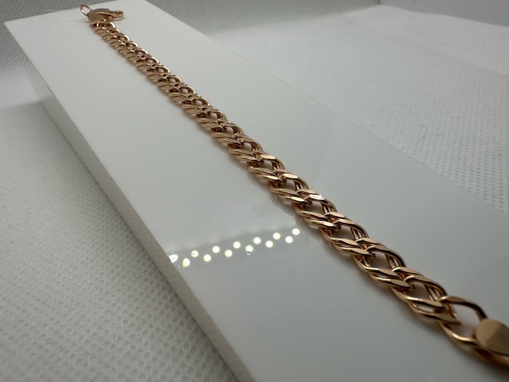 БРАСЛЕТ ПУСТОТЕЛЫЙ Ромб двойной (Au 585)