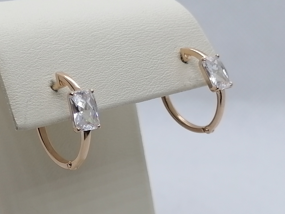 СКМ585 СЕРЬГИ С КАМНЕМ (Au 585)