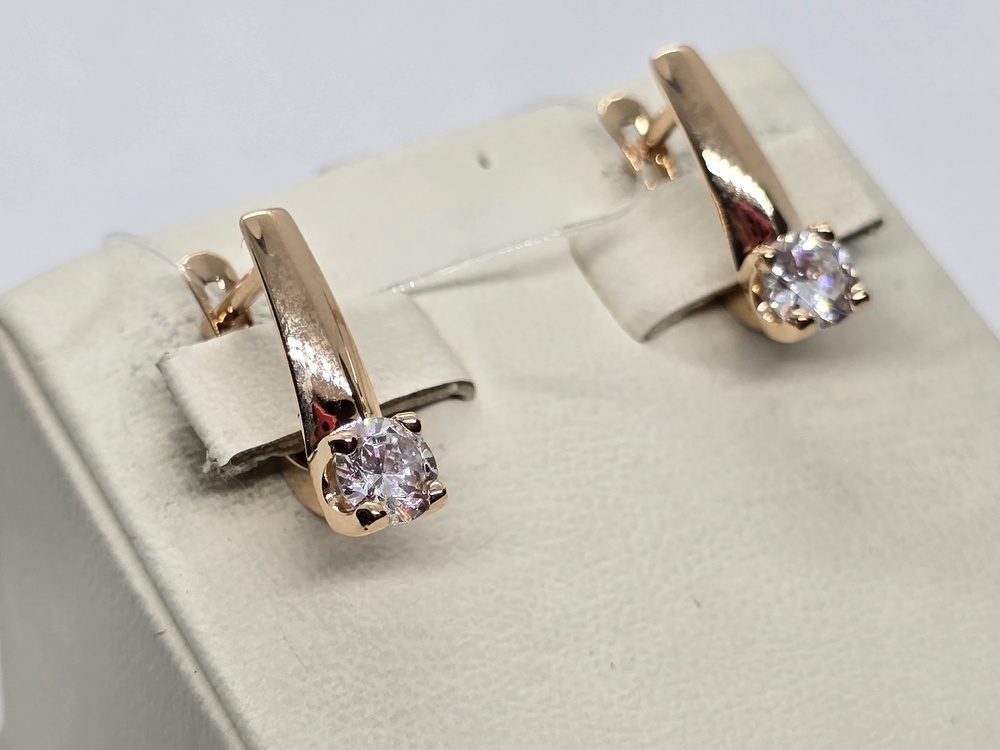 008052-1100 СЕРЬГИ С КАМНЕМ (Au 585)