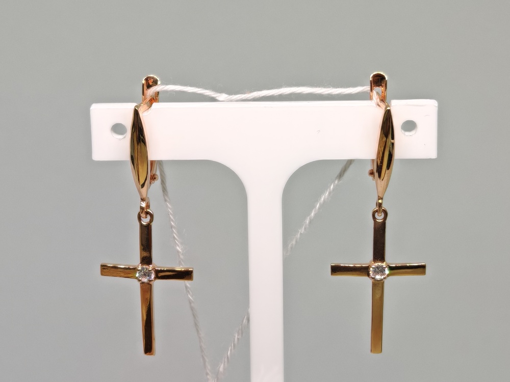 СЕРЬГИ С КАМНЕМ (Au 585)