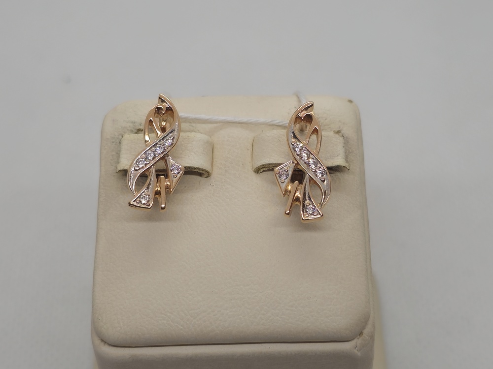 СКМИ585 СЕРЬГИ С КАМНЯМИ (Au 585)