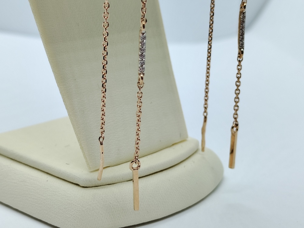 СЕРЬГИ ПРОДЕВКИ с камнями (Au 585)