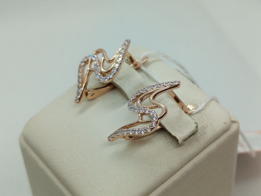 СКМИ585 СЕРЬГИ С КАМНЯМИ (Au 585)