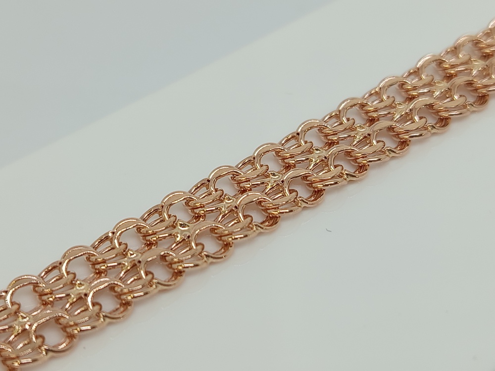 Бисмарк Б70 Двухрядный БРАСЛЕТ ПУСТОТЕЛЫЙ (Au 585)