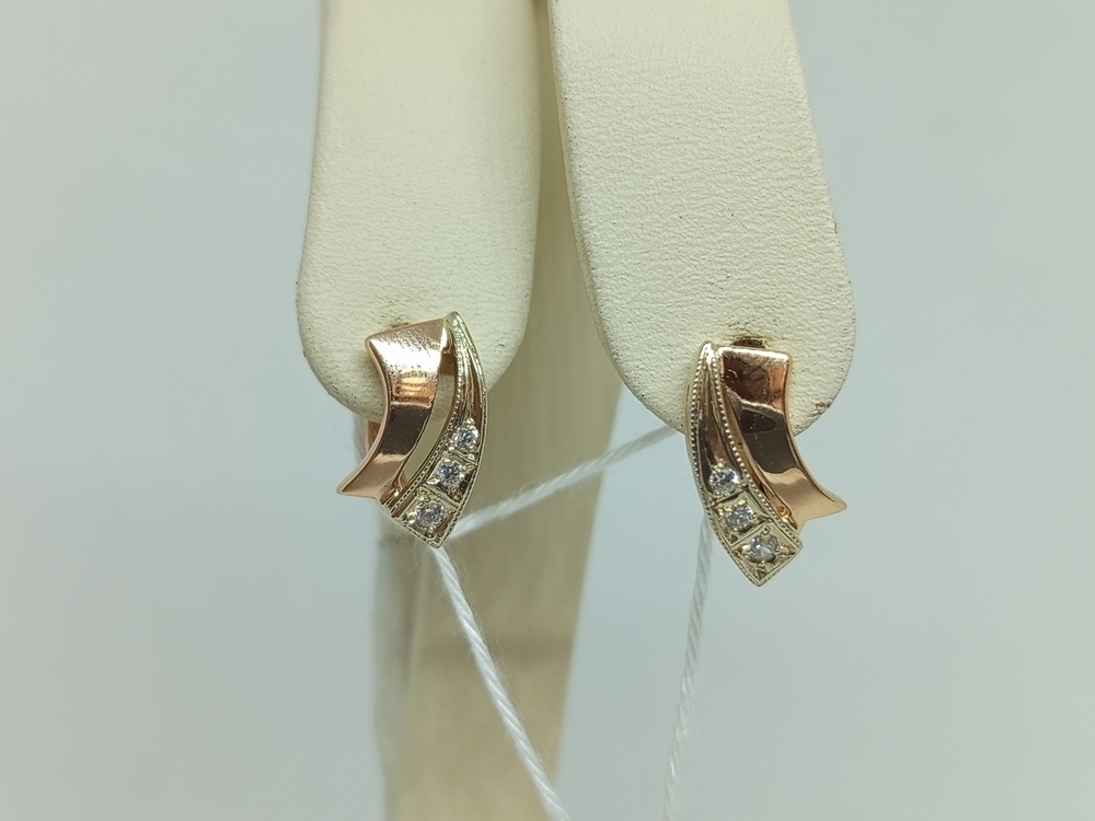 СКМИ585 СЕРЬГИ С КАМНЯМИ (Au 585)