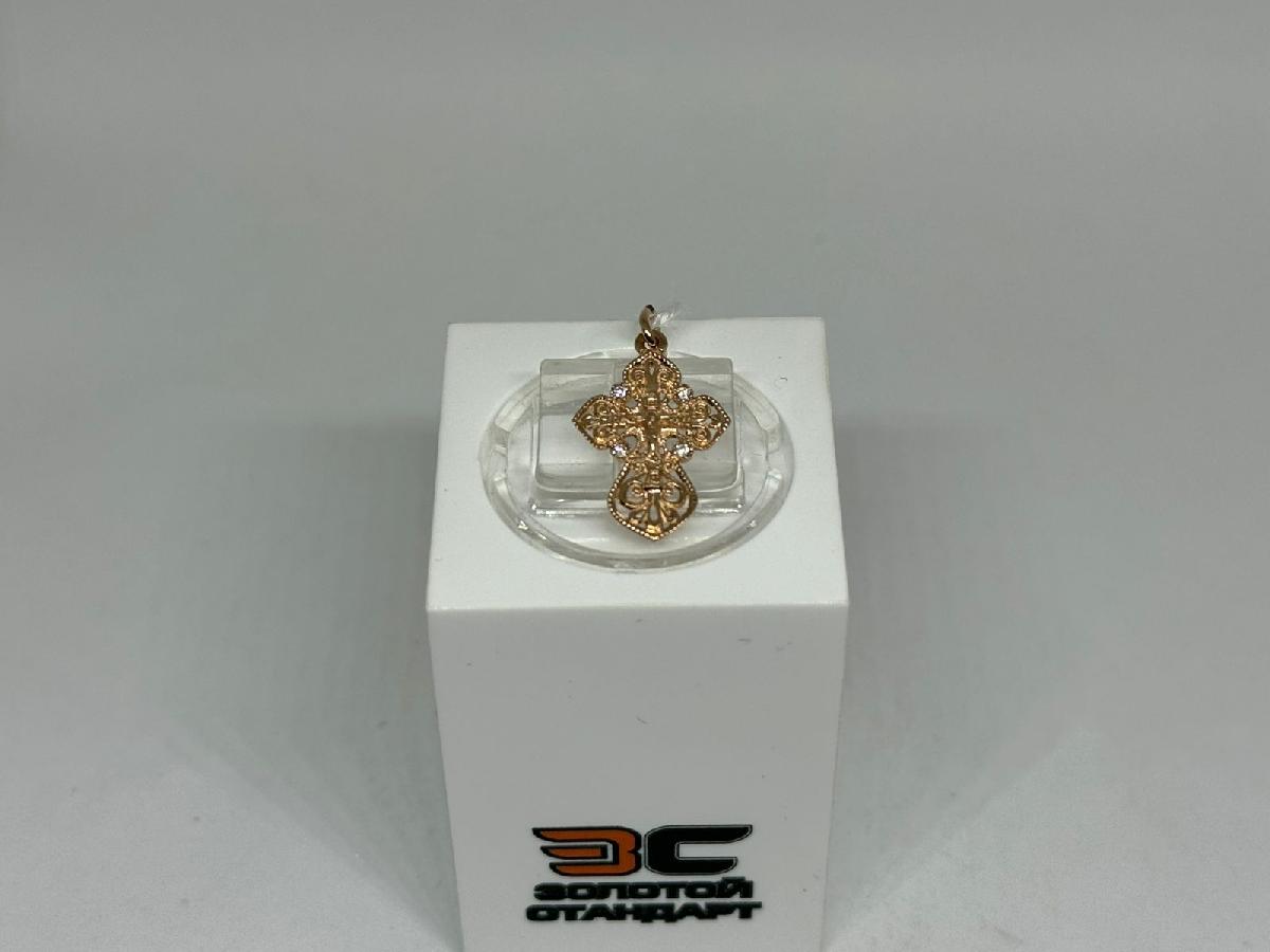 ПОДВЕСКА КРЕСТ С КАМНЯМИ (Au 585)