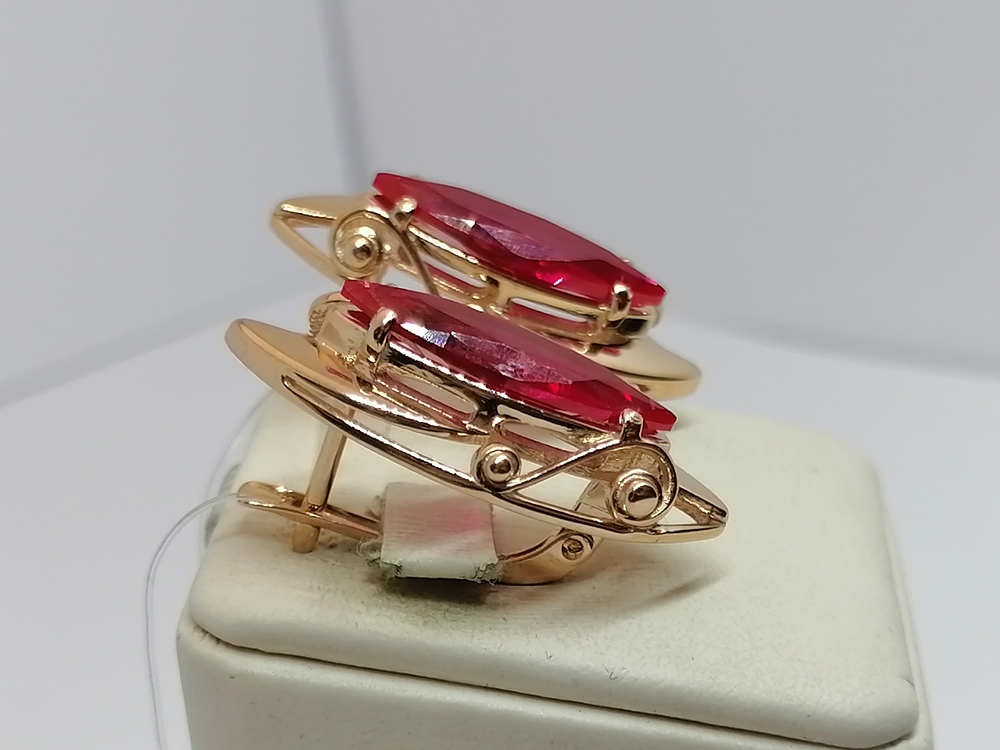 СЕРЬГИ С КАМНЕМ (Au 585)