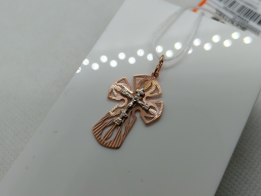 ПОДКБК585 ПОДВЕСКА КРЕСТ БЕЗ КАМНЯ (Au 585)