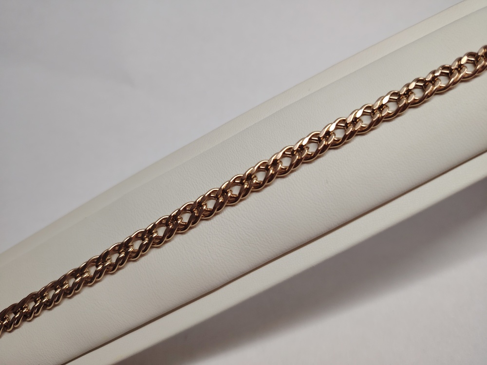 БРАСЛЕТ ПУСТОТЕЛЫЙ Ромб двойной Au 585