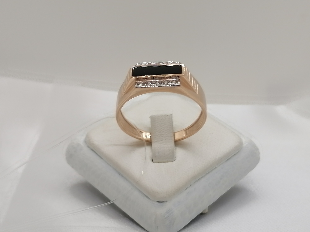 4083 КОЛЬЦО ПЕЧАТКА с камнями (Au 585)