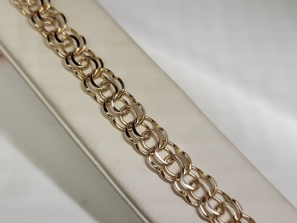 БЛБ585 БРАСЛЕТ ПОЛНОВЕСНЫЙ Бисмарк (Au 585)