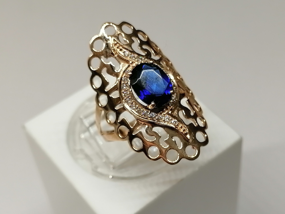 КОЛЬЦО С КАМНЯМИ (Au 585)