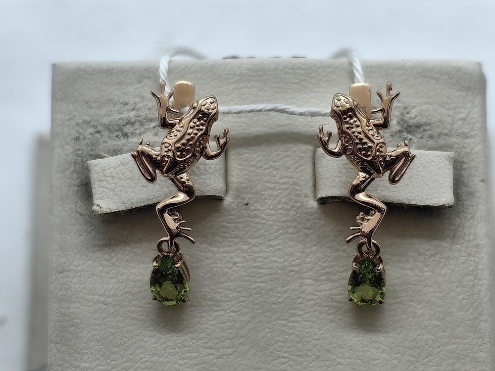 СКМ585 СЕРЬГИ С КАМНЕМ (Au 585)