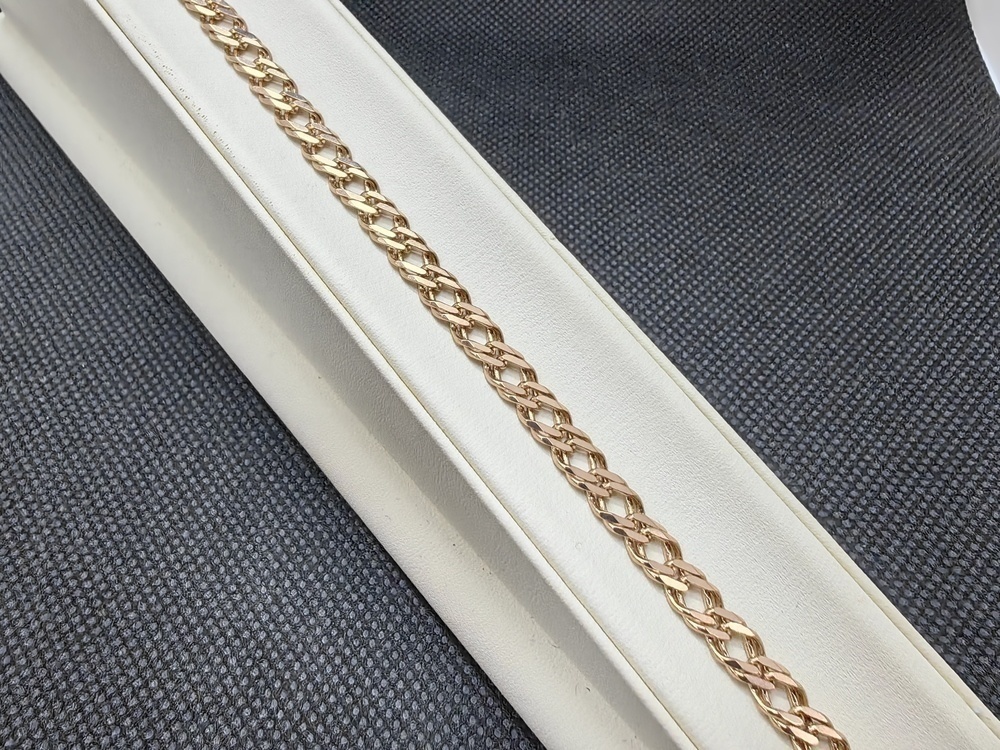 БРАСЛЕТ ПОЛНОВЕСНЫЙ Ромб двойной Au 585