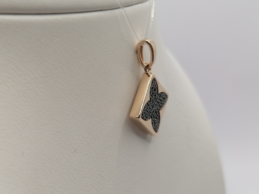 030125 ч ПОДВЕСКА С КАМНЯМИ (Au 585)