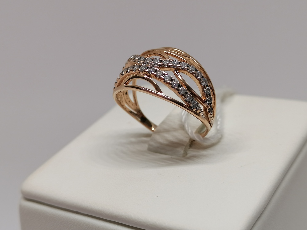 КОЛЬЦО С КАМНЯМИ (Au 585)