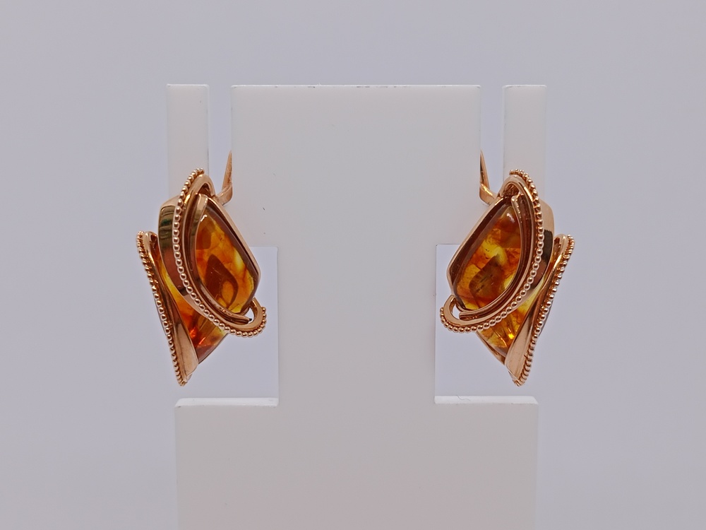 СКМ585 СЕРЬГИ С КАМНЕМ (Au 585)