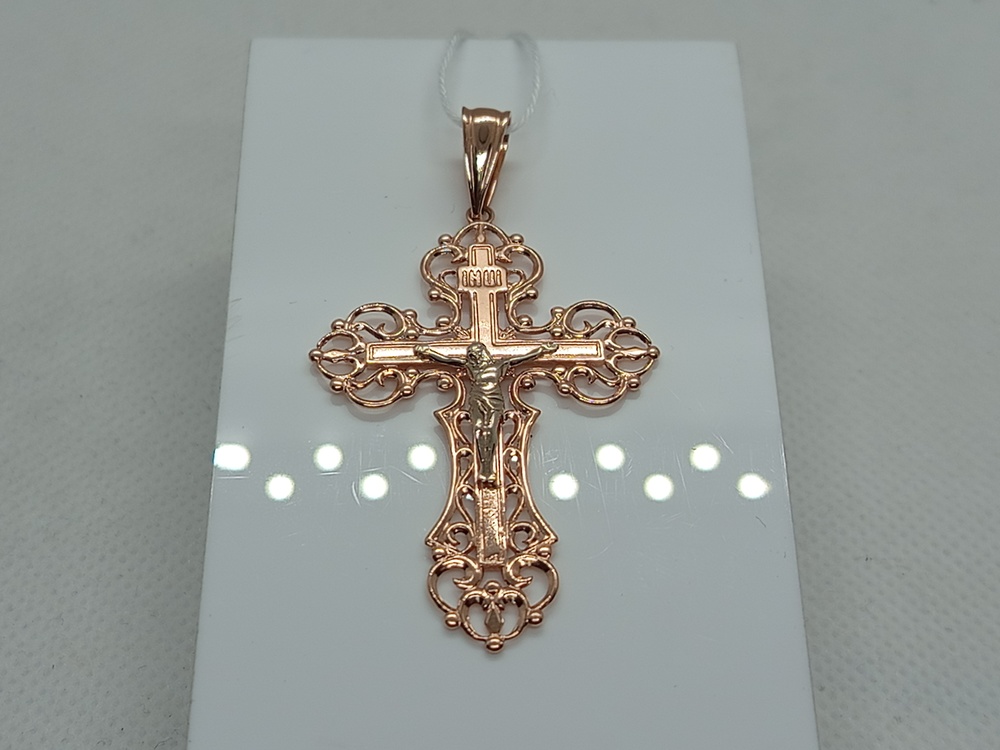 ПОДКБК585 ПОДВЕСКА КРЕСТ БЕЗ КАМНЯ (Au 585)
