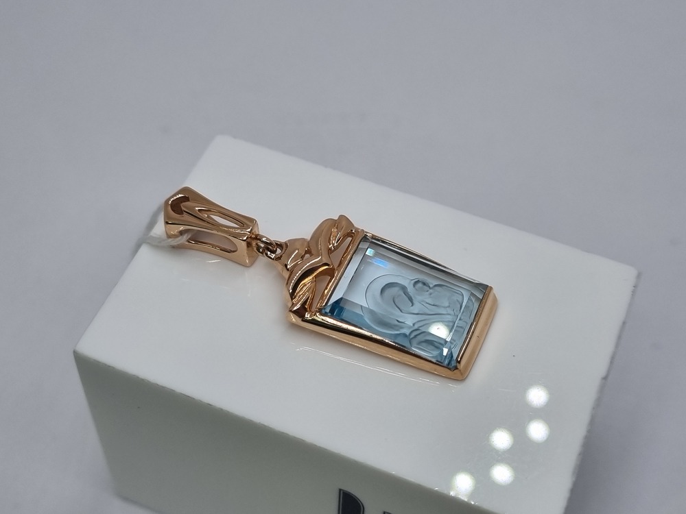 ПОДИКМ585 ПОДВЕСКА ИКОНА С КАМНЕМ (Au 585)