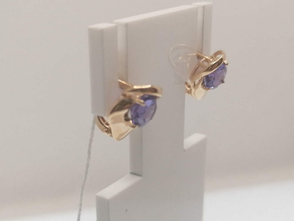 СЕРЬГИ С КАМНЕМ (Au 585)