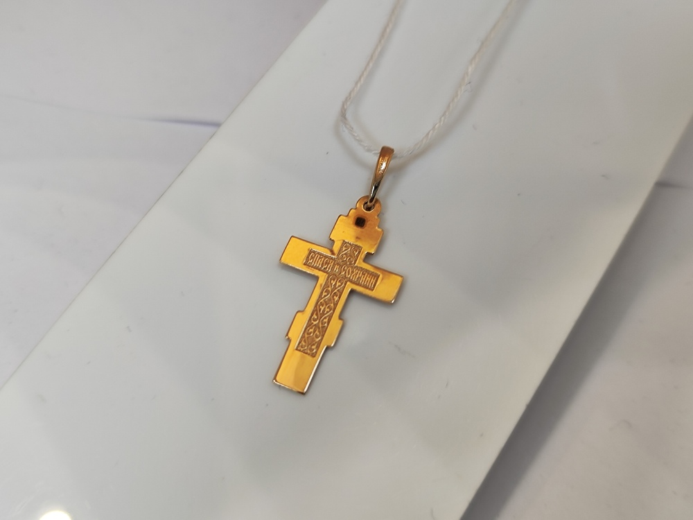 ПОДКБК585 ПОДВЕСКА КРЕСТ БЕЗ КАМНЯ (Au 585)