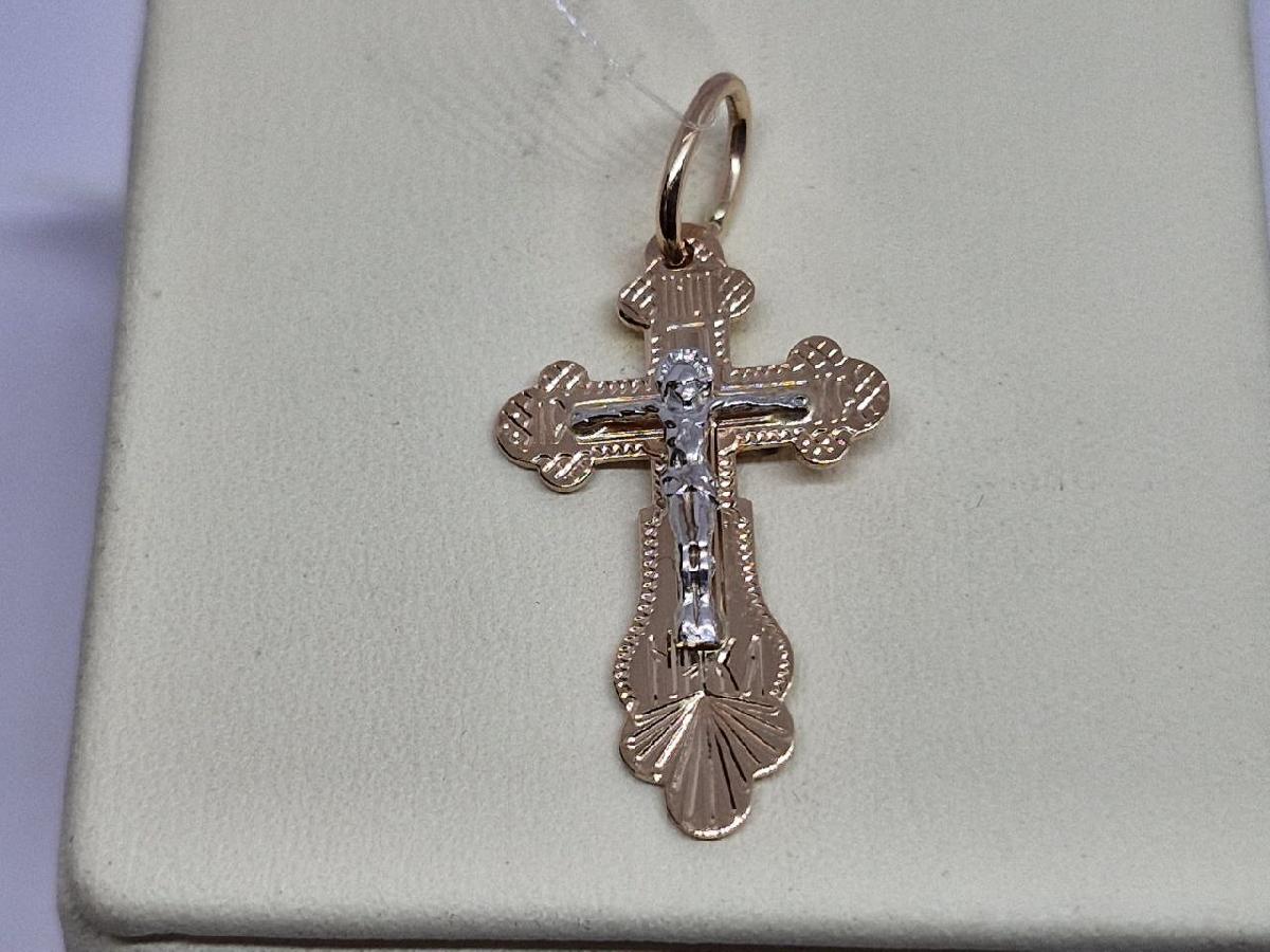 810-00273-10-00-00-02 ПОДВЕСКА КРЕСТ без камня (Au 585)