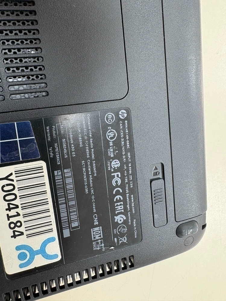 Ноутбук HP ProBook 430 G3; Core i3-6100U, Intel UHD Graphics, 4 Гб, 120 Гб, Нет