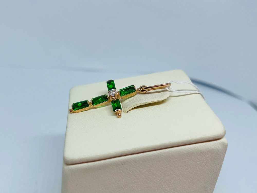 ПОДВЕСКА КРЕСТ С КАМНЯМИ (Au 583)