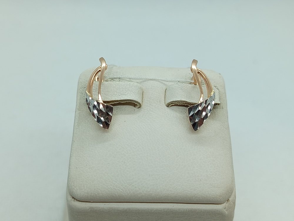 САЛМ585 СЕРЬГИ С АЛМАЗНОЙ ГРАНЬЮ (Au 585)