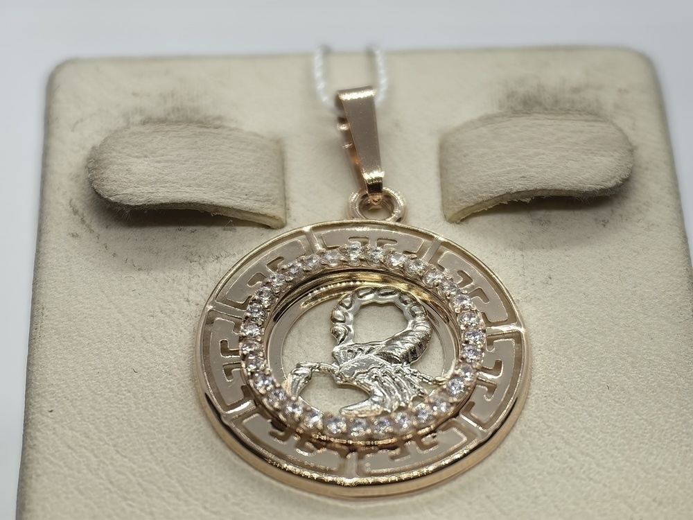 КрСВП/скр/Ф ПОДВЕСКА ЗНАК ЗОДИАКА СКОРПИОН (Au 585)