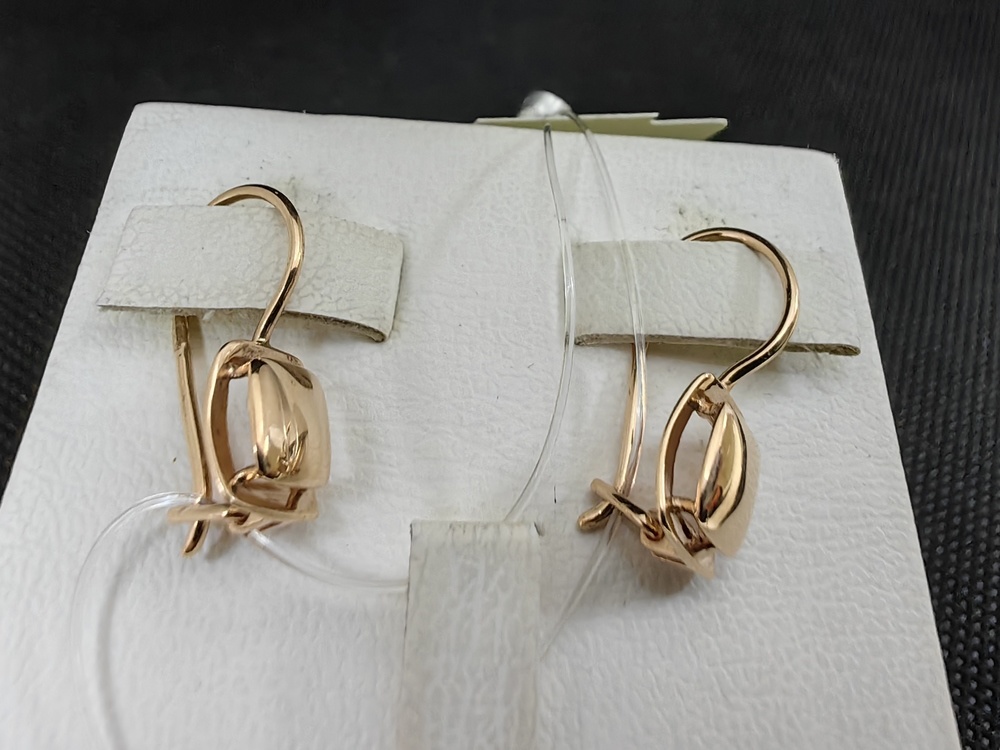 СЕРЬГИ ПЕТЕЛЬКА без камня (Au 585)