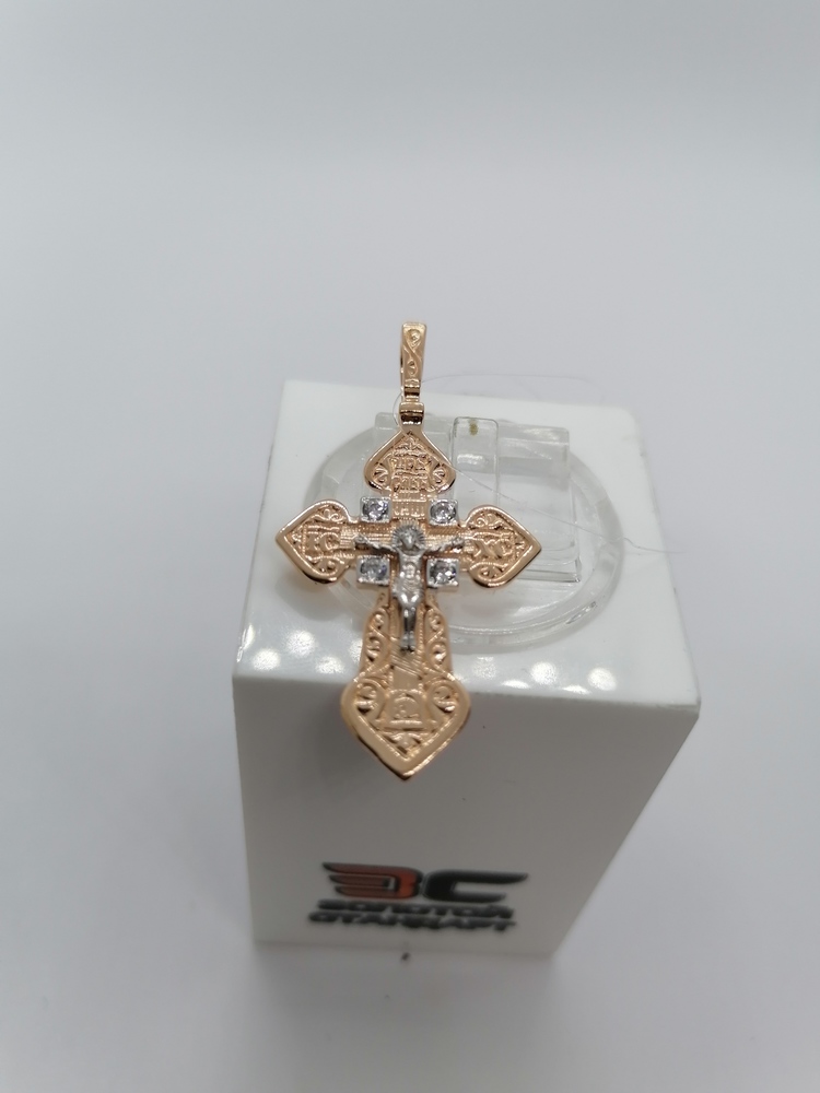 ПОДВЕСКА КРЕСТ с камнями (Au 585)