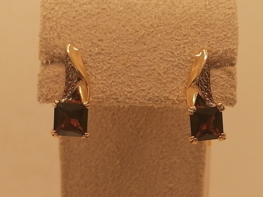 СЕРЬГИ ГРАНАТ (Au 585)