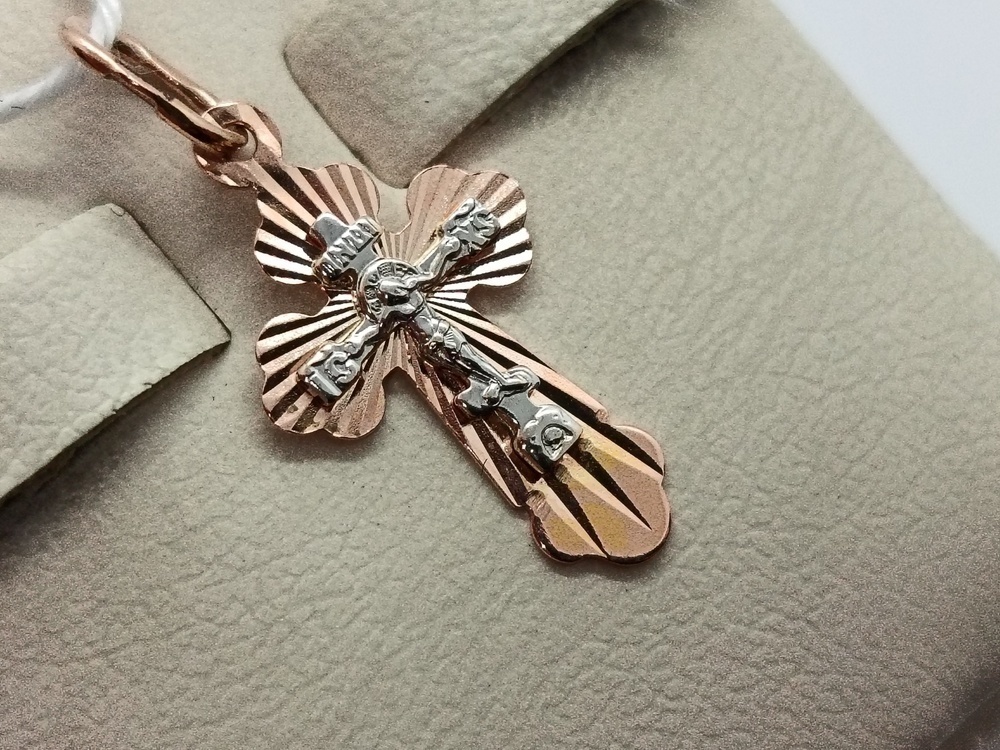 ПОДКБК585 ПОДВЕСКА КРЕСТ БЕЗ КАМНЯ (Au 585)
