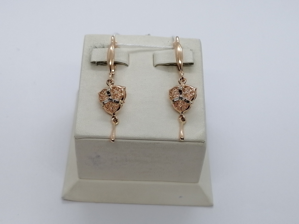 СБКМ585 СЕРЬГИ БЕЗ КАМНЯ (Au 585)