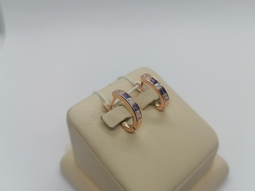 СКМИ585 СЕРЬГИ С КАМНЯМИ (Au 585)