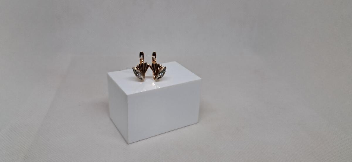 СКМ585 СЕРЬГИ С КАМНЕМ (Au 585)