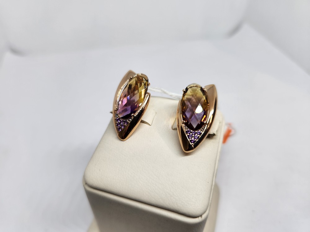 СКМИ585 СЕРЬГИ С КАМНЯМИ (Au 585)