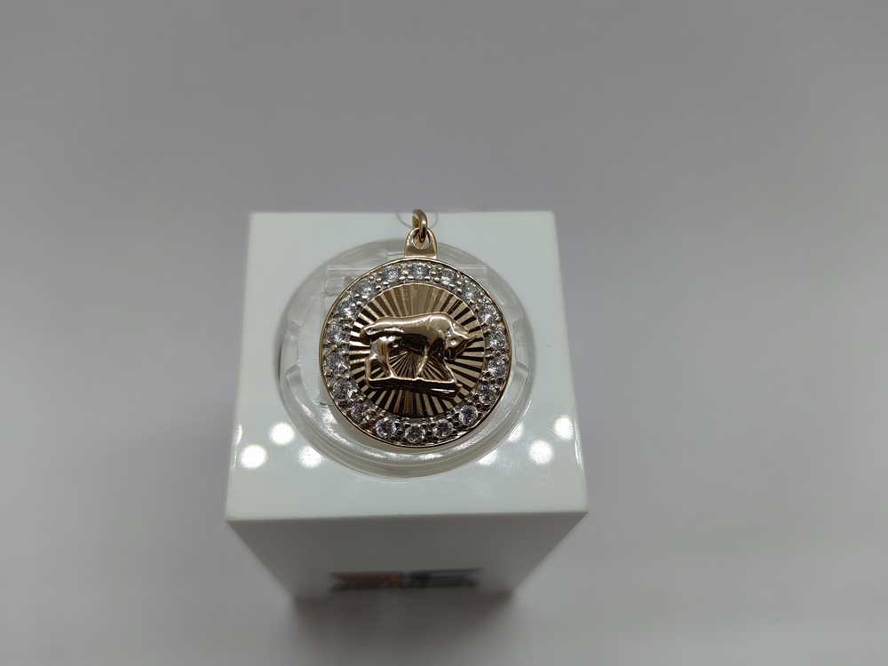 ПОДВЕСКА ЗНАК ЗОДИАКА ТЕЛЕЦ (Au 585)