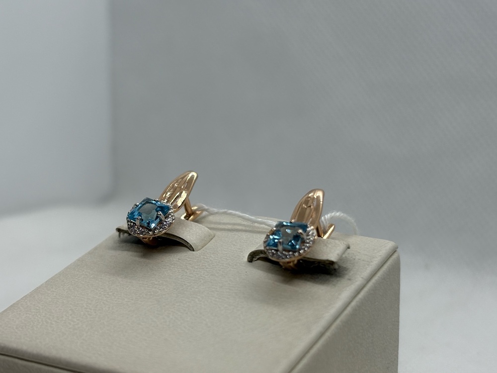 СКМИ585 СЕРЬГИ С КАМНЯМИ (Au 585)