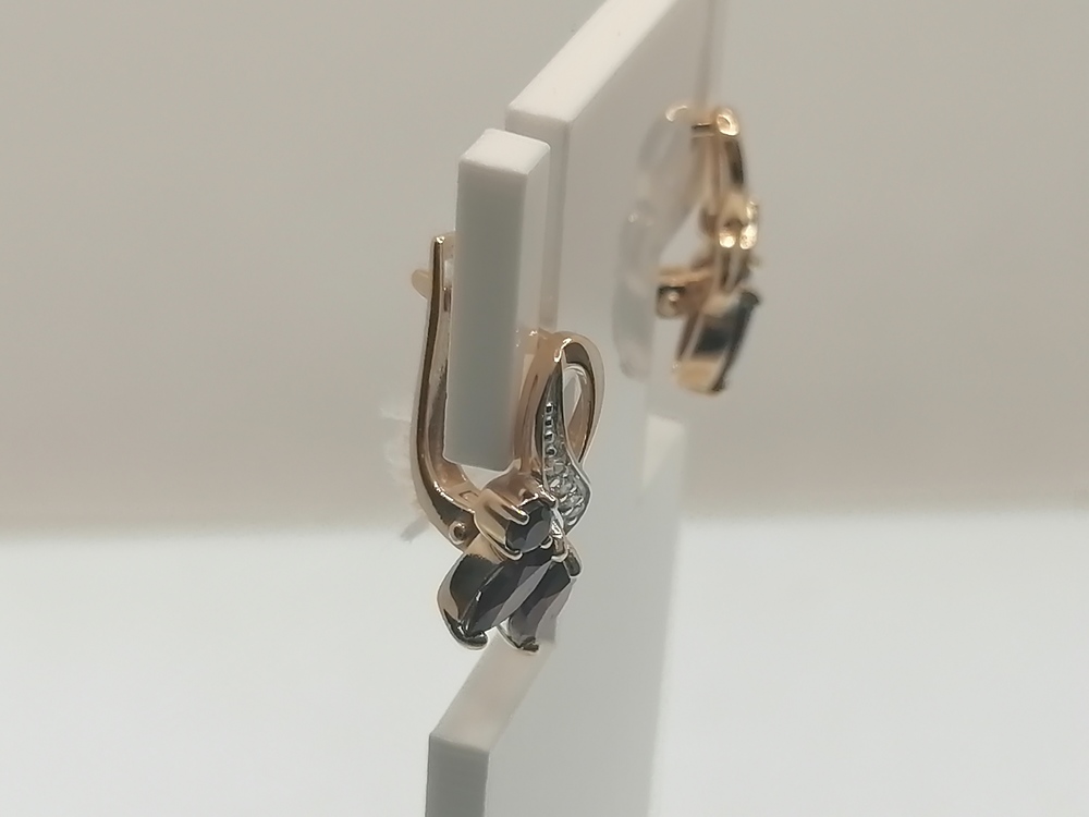 СКМИ585 СЕРЬГИ С КАМНЯМИ (Au 585)