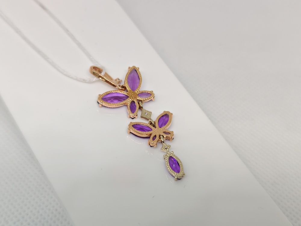 ПОДКМИ585 ПОДВЕСКА С КАМНЯМИ (Au 585)