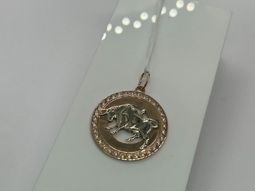 ПОДВЕСКА ЗНАК ЗОДИАКА ТЕЛЕЦ (Au 585)