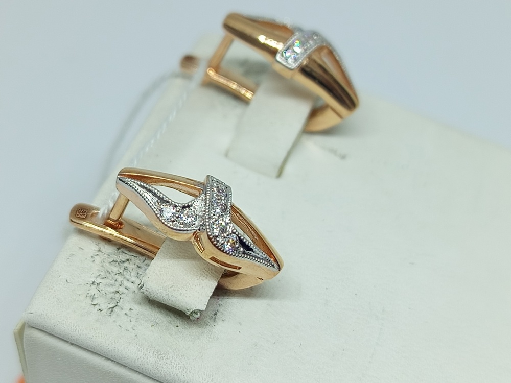 СКМИ585 СЕРЬГИ С КАМНЯМИ (Au 585)