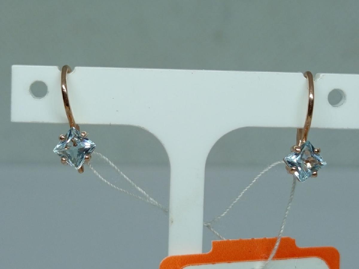 СКМ585 СЕРЬГИ С КАМНЕМ (Au 585)