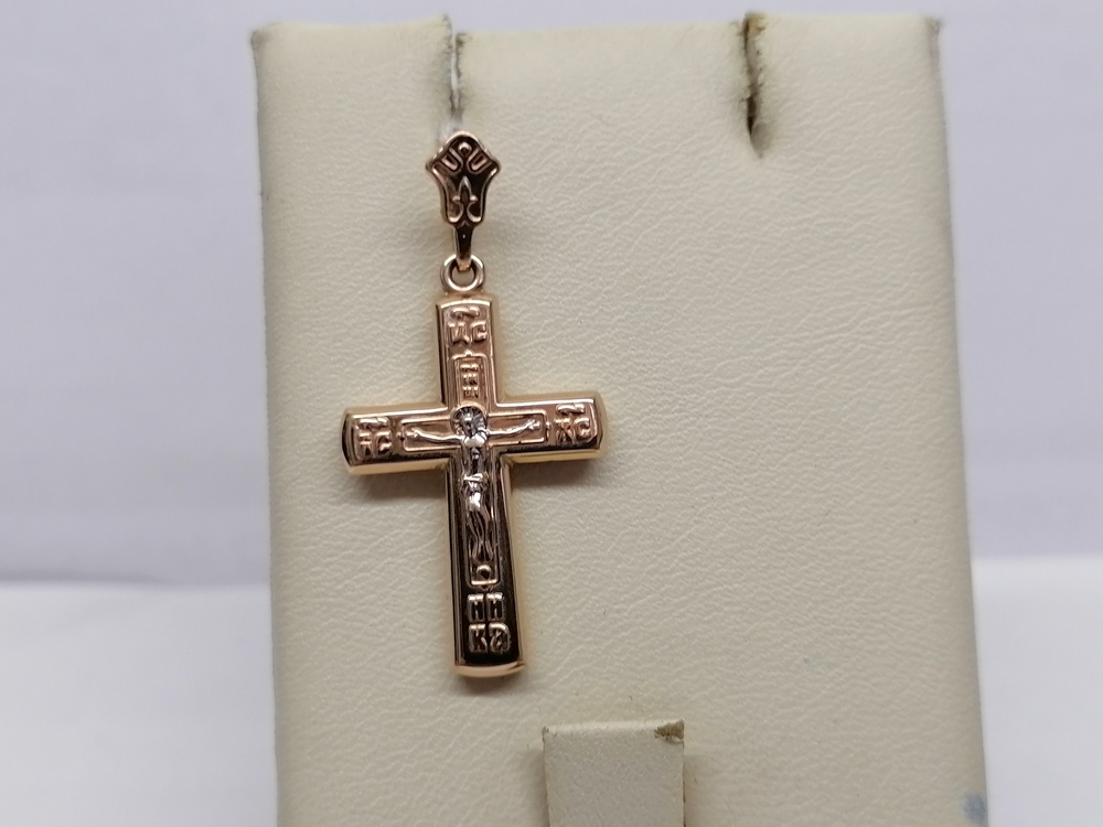 ПОДКБК585 ПОДВЕСКА КРЕСТ БЕЗ КАМНЯ (Au 585)