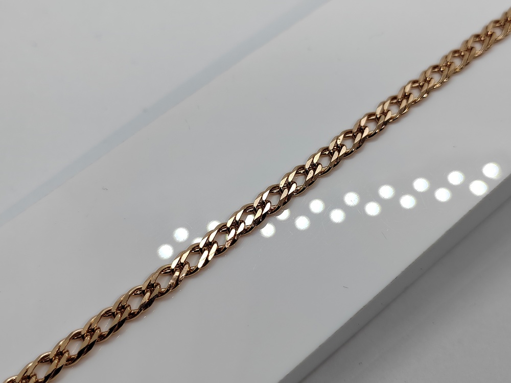 БРАСЛЕТ ПОЛНОВЕСНЫЙ Ромб двойной Au 585