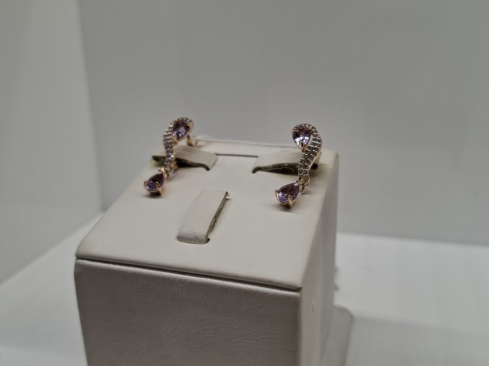 СКМИ585 СЕРЬГИ С КАМНЯМИ (Au 585)