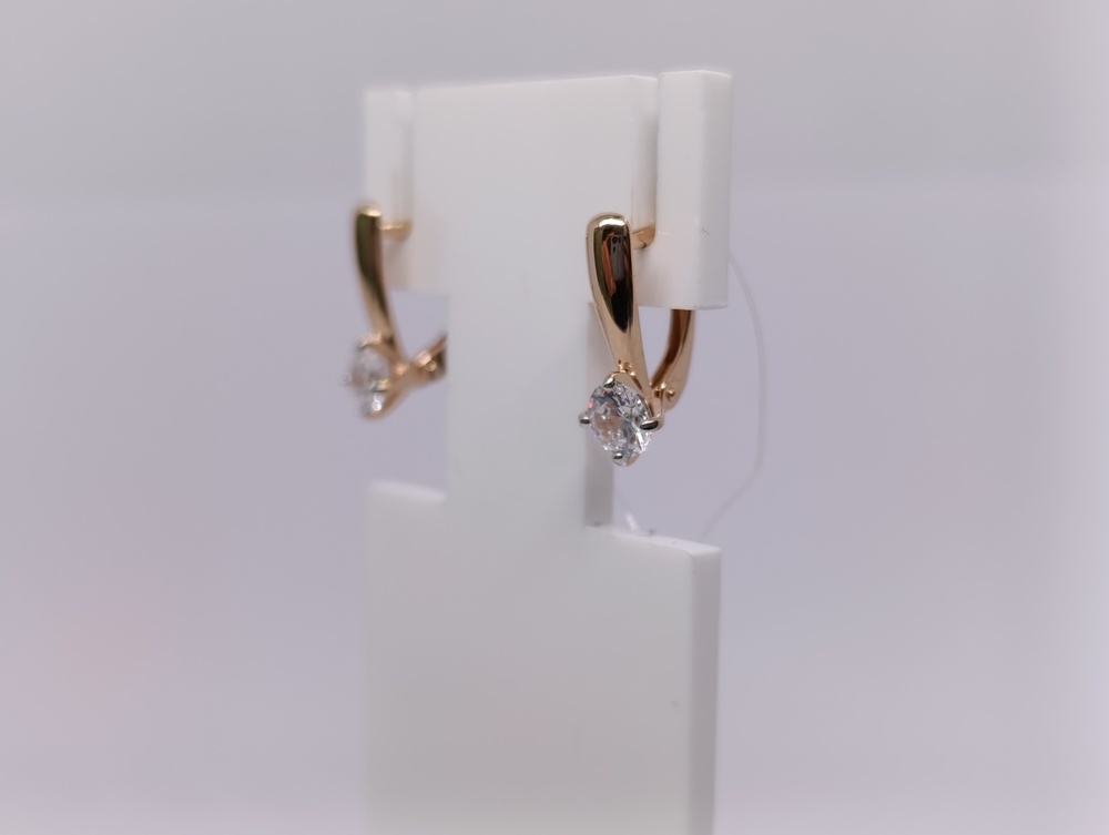 009822-1102 СЕРЬГИ С КАМНЕМ (Au 585)