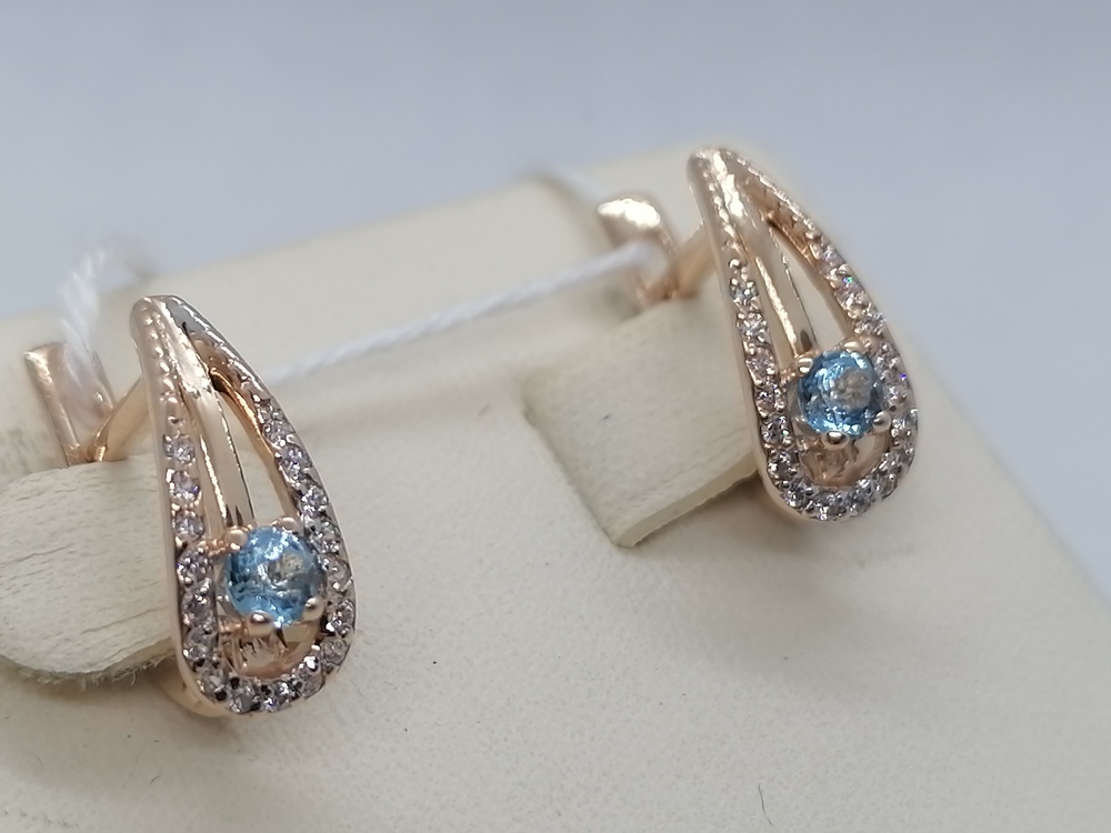 СКМИ585 СЕРЬГИ С КАМНЯМИ (Au 585)